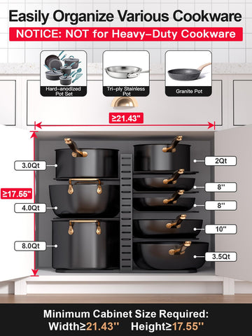MUDEELA pan rack offers 3 DIY setup options for flexible installation.