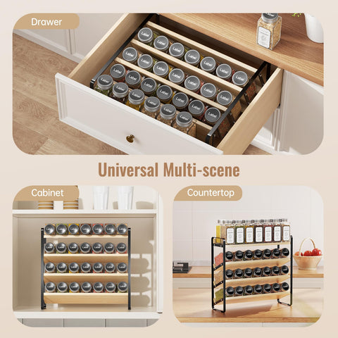 MUDEELA sturdy shelves support up to 4.4 pounds per tier for heavy jars.