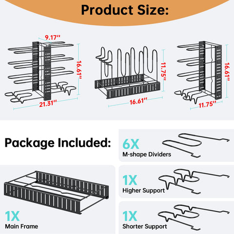 MUDEELA keeps pots, lids, trays, and boards within reach.