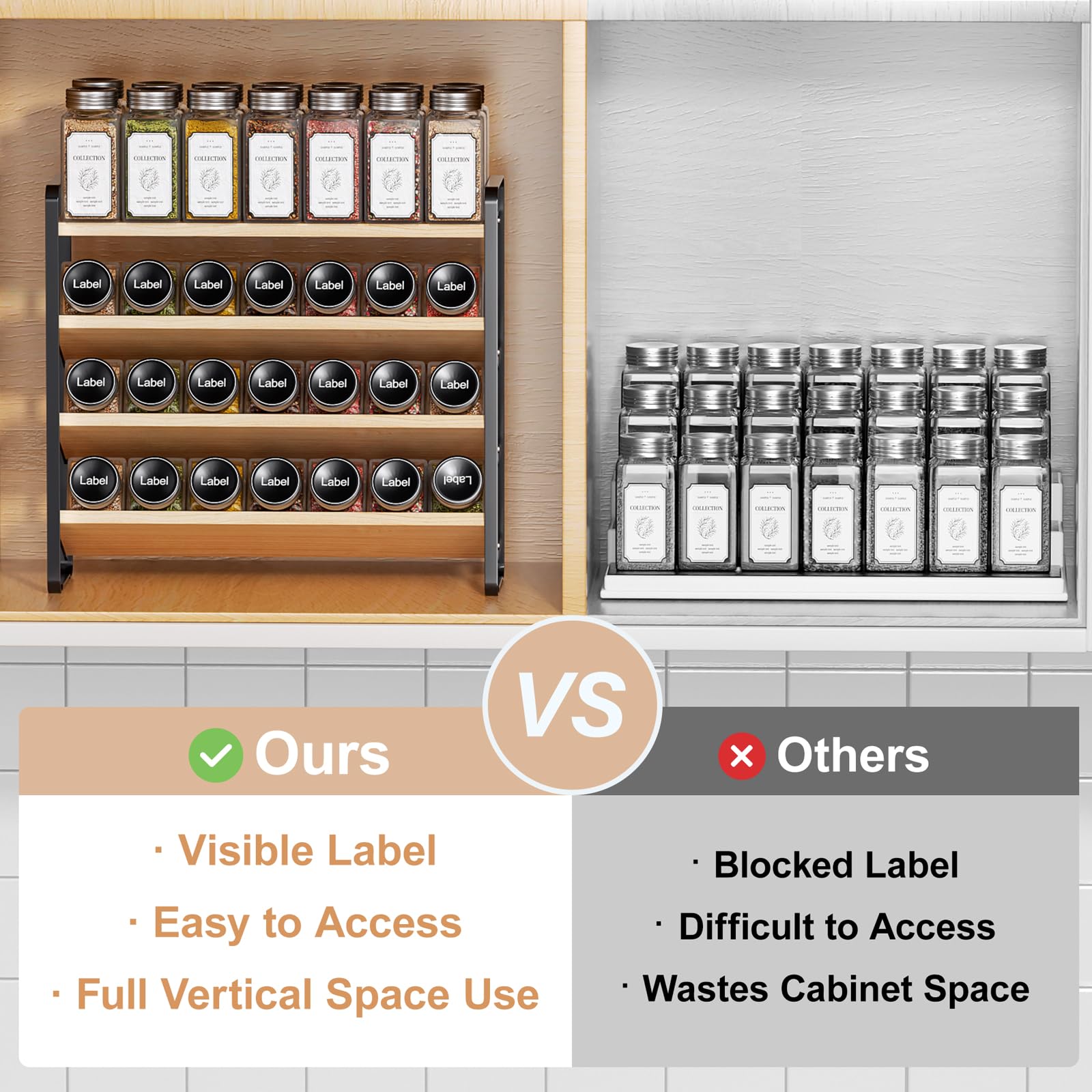 MUDEELA versatile organizer suitable for pantry, cabinet, or countertop use.