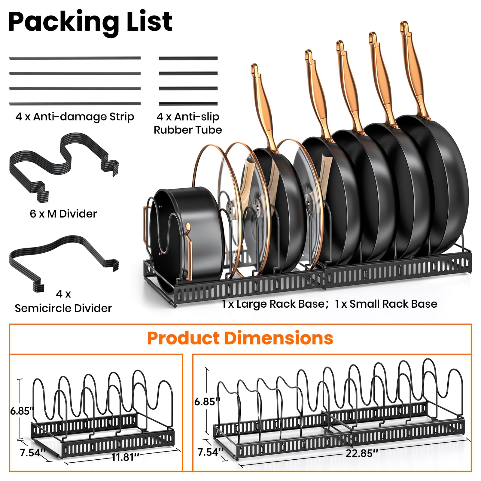 MUDEELA self-adaptive storage fits various sizes for daily kitchen use