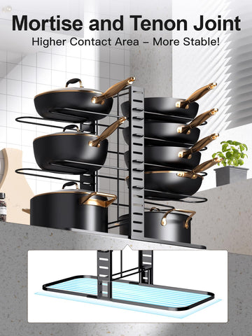 MUDEELA wobble-free design keeps pans secure during everyday use.