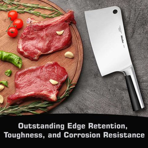 Mueller ergonomic grip handle reduces fatigue during extended prep sessions.