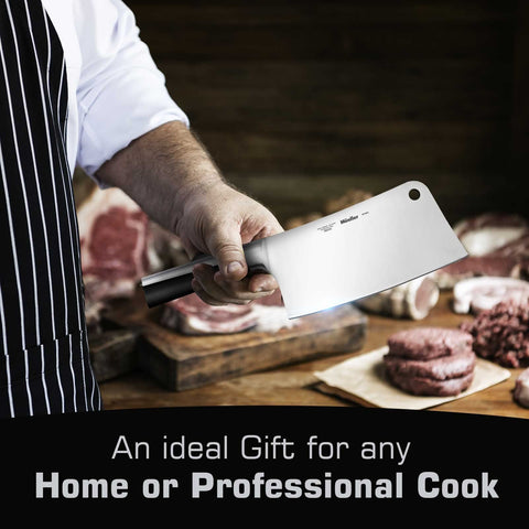 Mueller professional-grade cleaver suitable for home and restaurant kitchens.