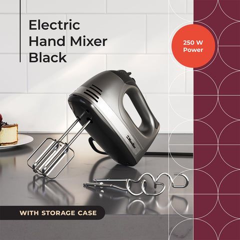 Mueller hand mixer features a 5-speed dial for precise mixing.