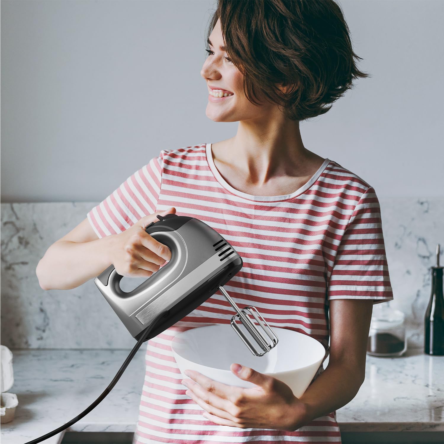 Dishwasher-safe attachments simplify cleanup after baking sessions.