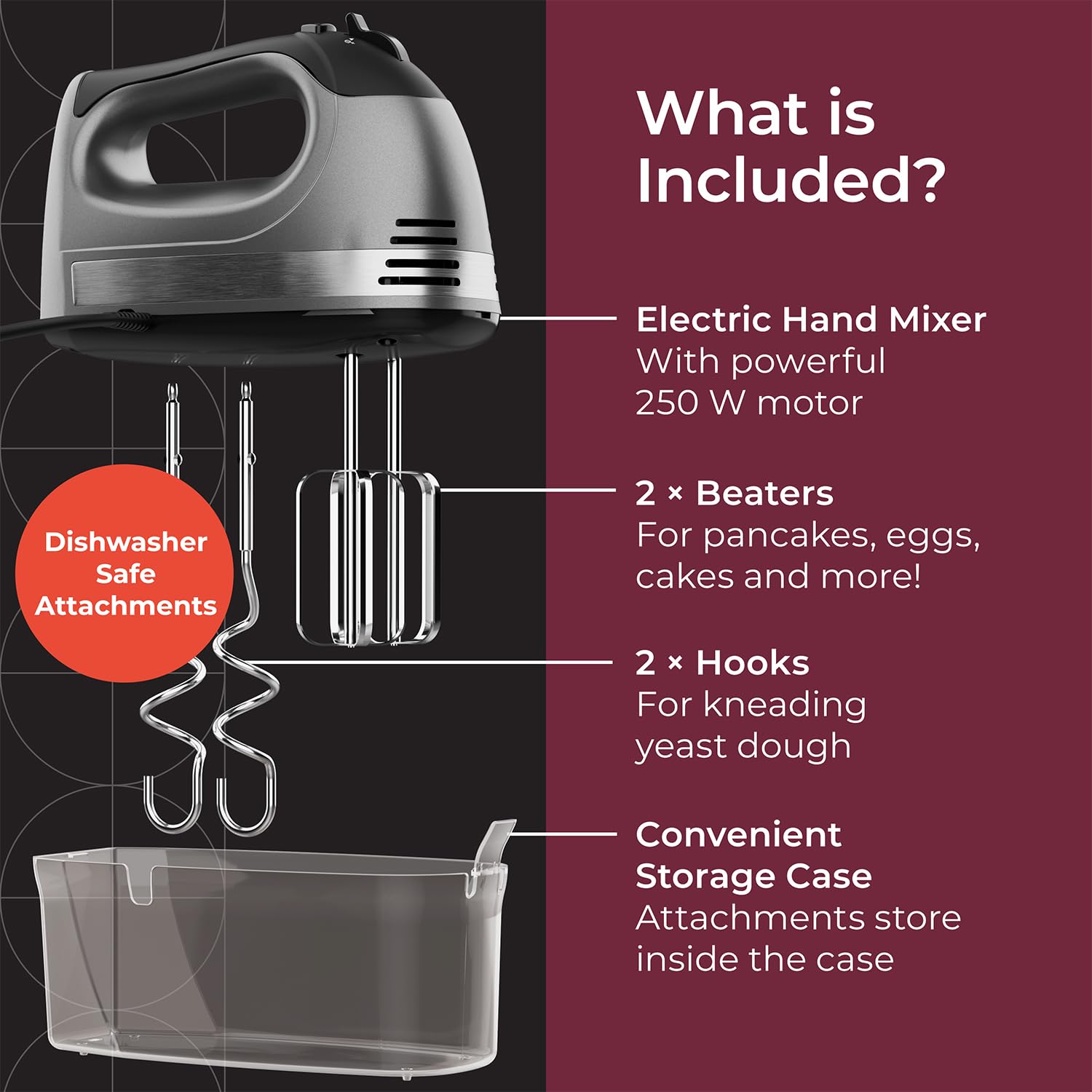 Turbo function on Mueller mixer handles thick batters with ease.