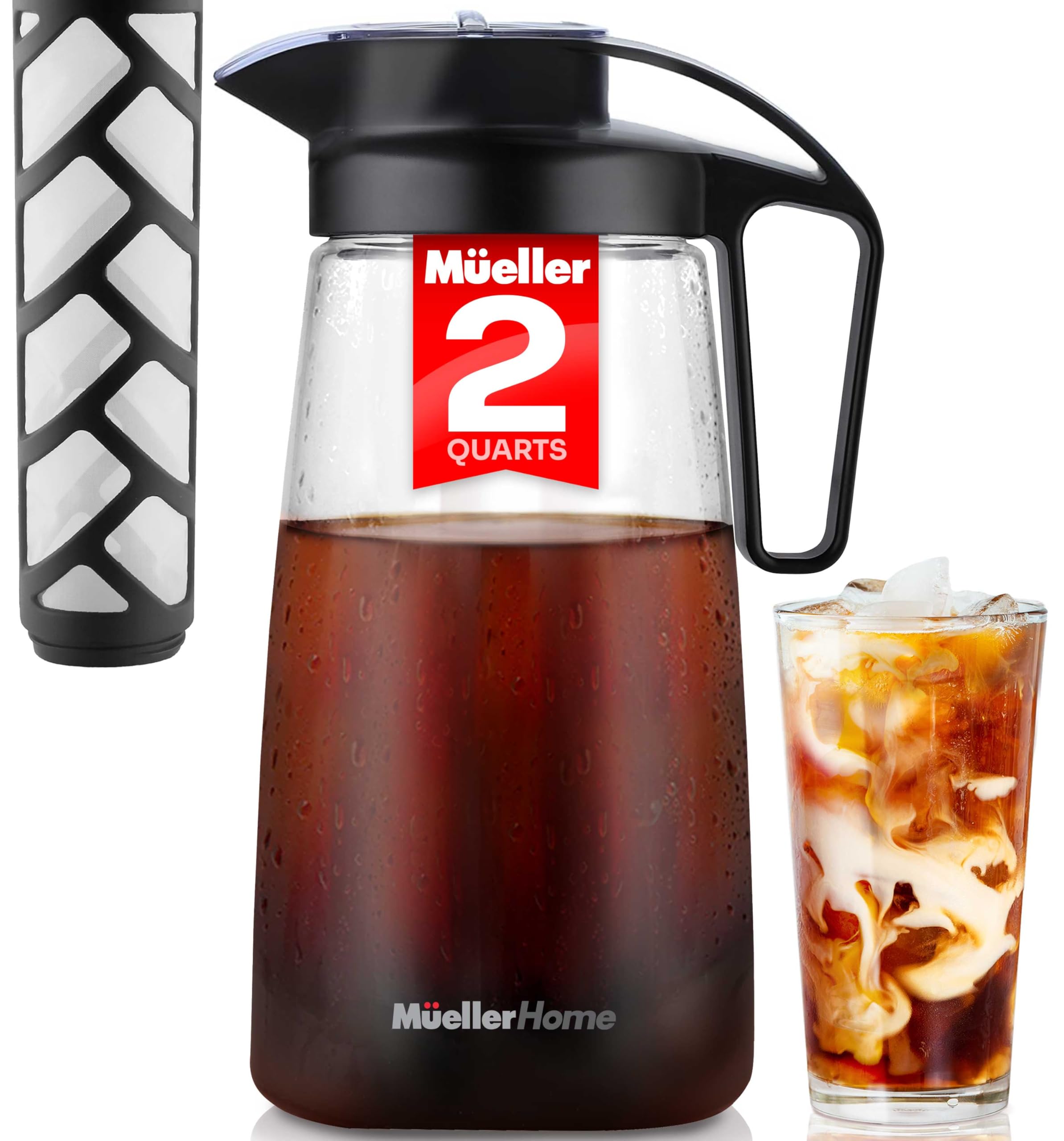 MUELLER HOME cold brew pitcher body with a durable, glass-like finish for daily use.