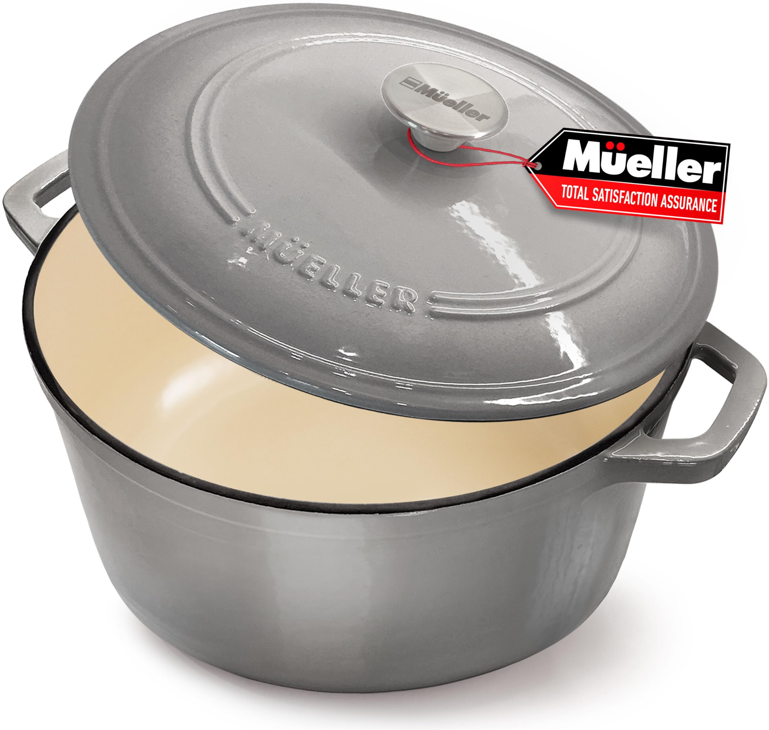 Mueller Home 6qt dutch oven with lid, ideal for braising and stews.