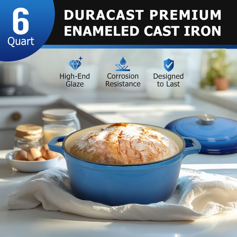 MUELLER HOME dutch oven lid with ergonomic knob for a secure seal