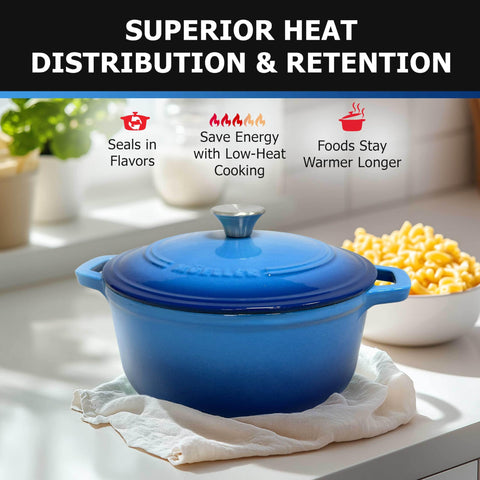 MUELLER HOME enamel interior promotes easy release for browning and sautéing