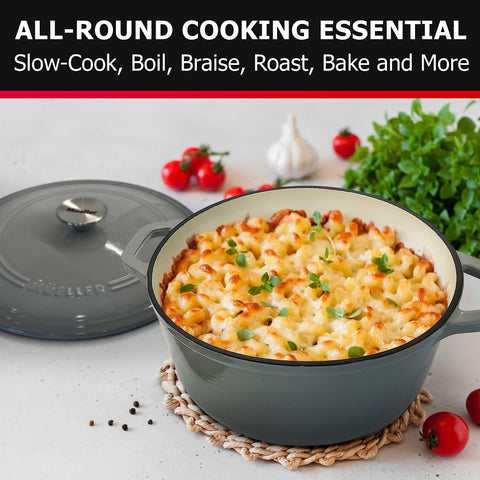 Mueller Home even heat distribution for consistent searing and slow cooking.