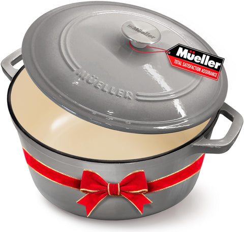 Mueller Home stainless steel lid knob for precise heat control.