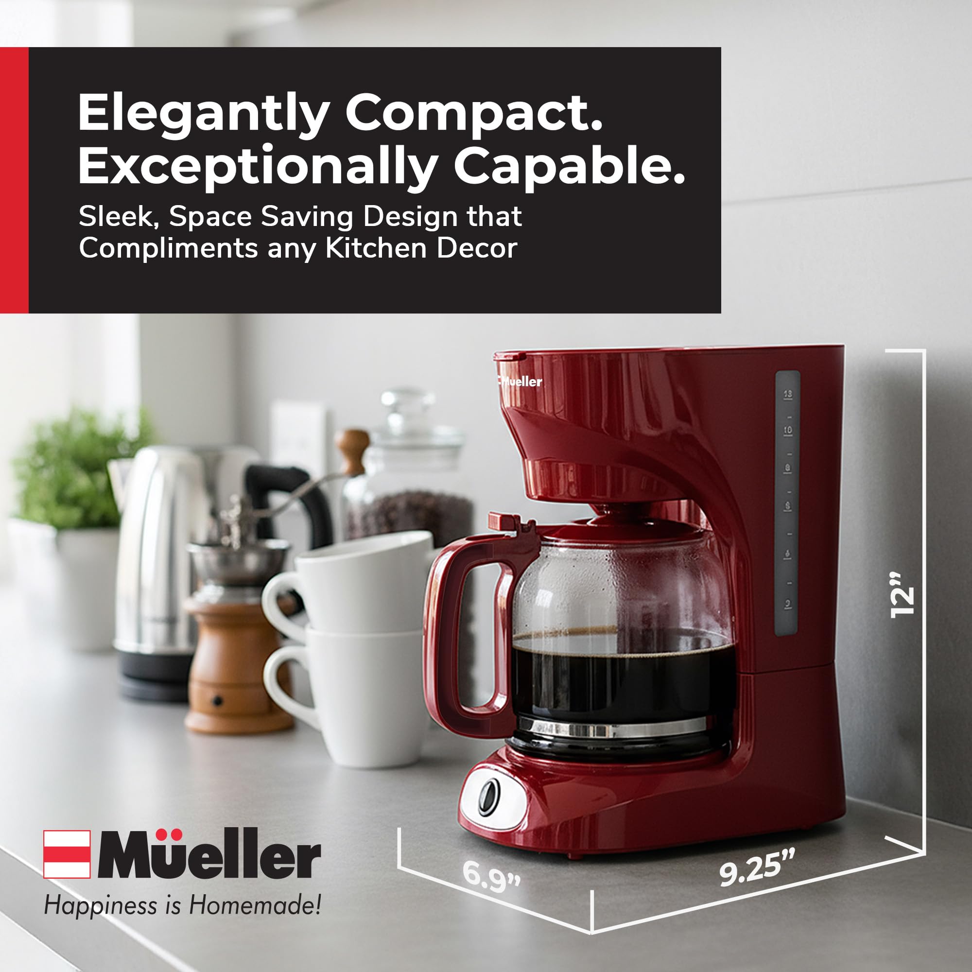 MUELLER HOME non-slip feet provide stable operation