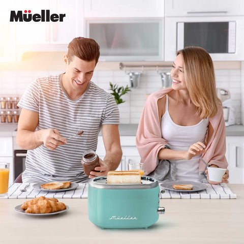 MUELLER HOME retro toaster under-base cord storage keeps counters neat