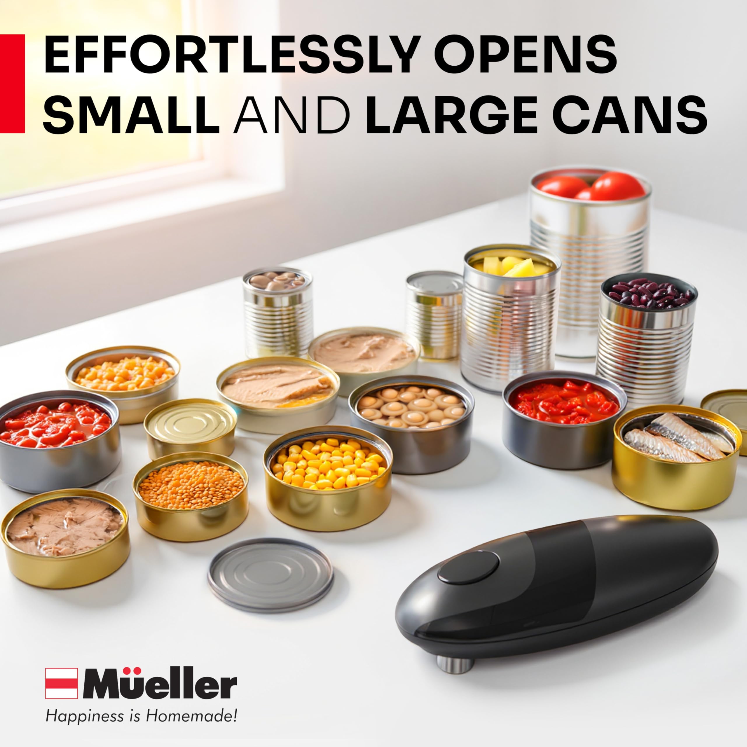 MUELLER HOME SmoothEdge travel-ready compact unit fits small kitchens.