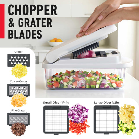 Mueller Pro Chopper container keeps chopped ingredients organized during cooking