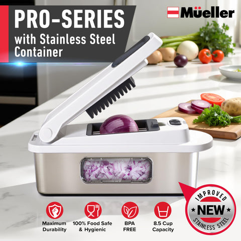 Mueller Pro-Series 10-in-1 blade set for slicing, julienne, and shredding