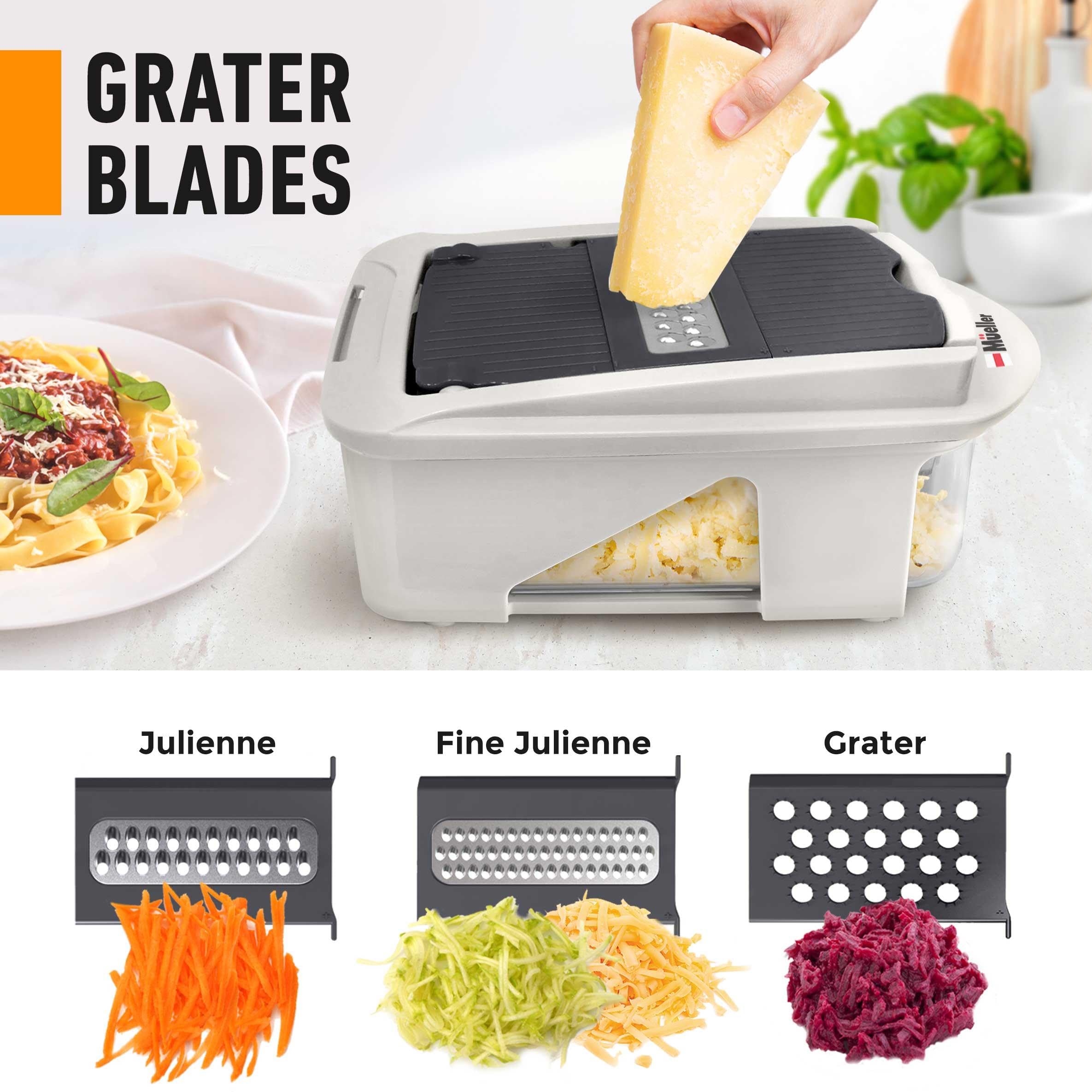 Mueller Pro-Series food container reduces mess by keeping sliced produce neatly organized