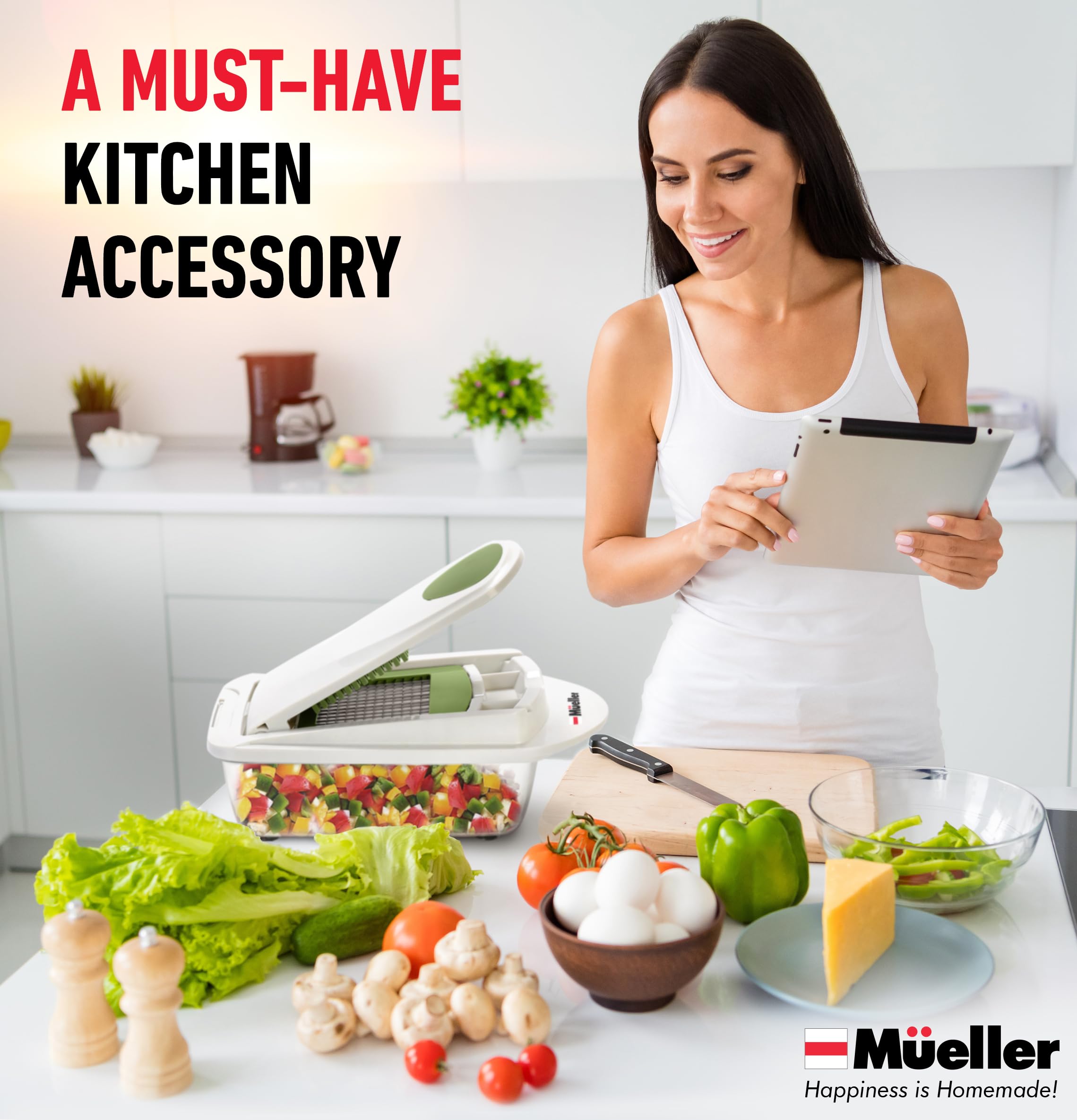 Mueller Pro-Series cabbage shredded for fresh salads.