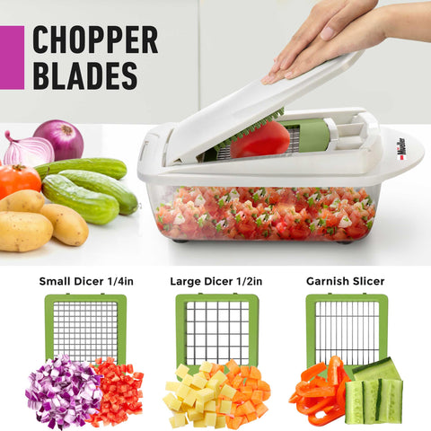 Mueller Pro-Series food container keeps chopped ingredients neat.