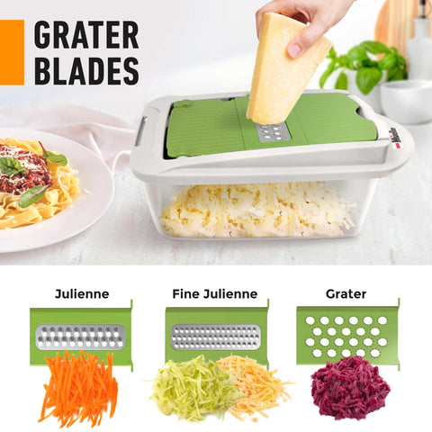 Mueller Pro-Series food holder stabilizes small vegetables during prep.