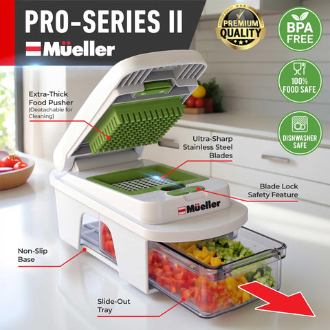 Mueller Pro-Series mandoline with slicer, dicer and julienne options for precise cuts