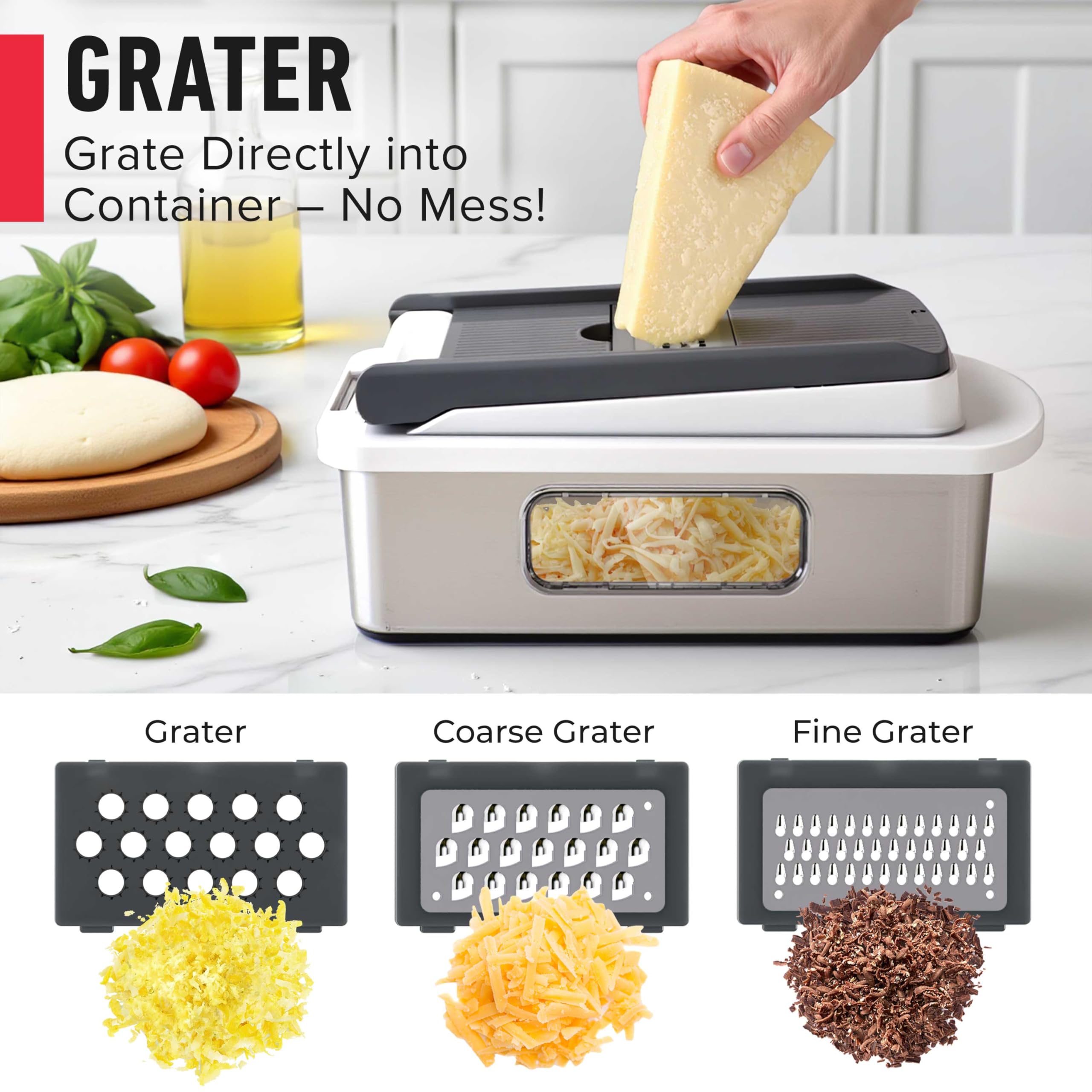 Mueller Pro-Series in action showing dicing and slicing on a board