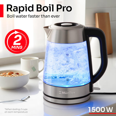 Mueller Rapid Boil Kettle removable lid for easy cleaning.