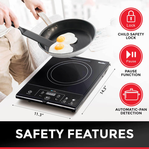 Mueller RapidTherm auto pan detect prevents use without suitable cookware.