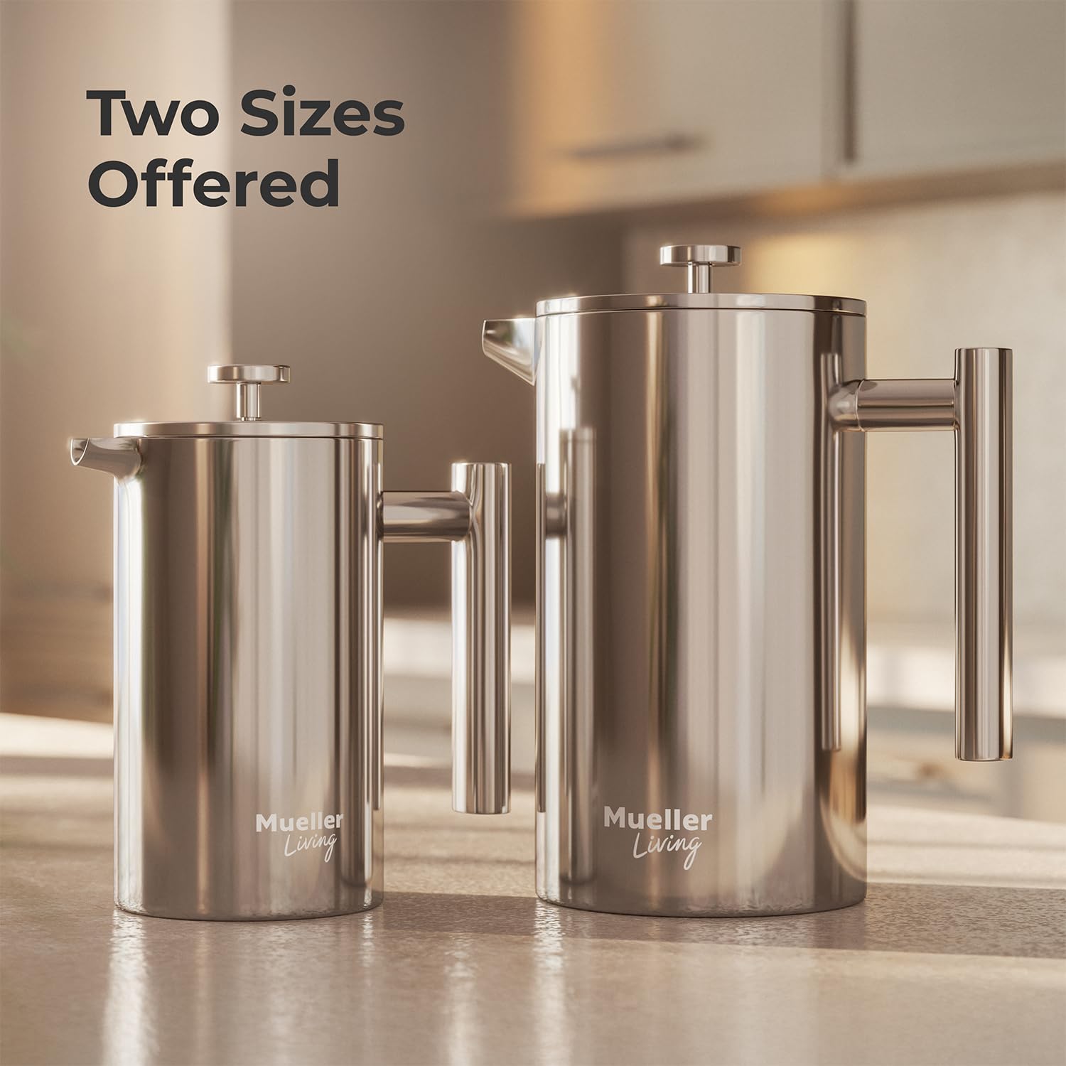 MuellerLiving 20oz press showcases its 4-filter system for cleaner cups.