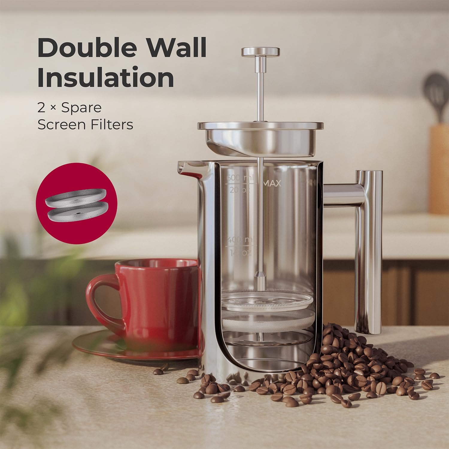 MuellerLiving 20oz rust-free design ensures reliable daily use.