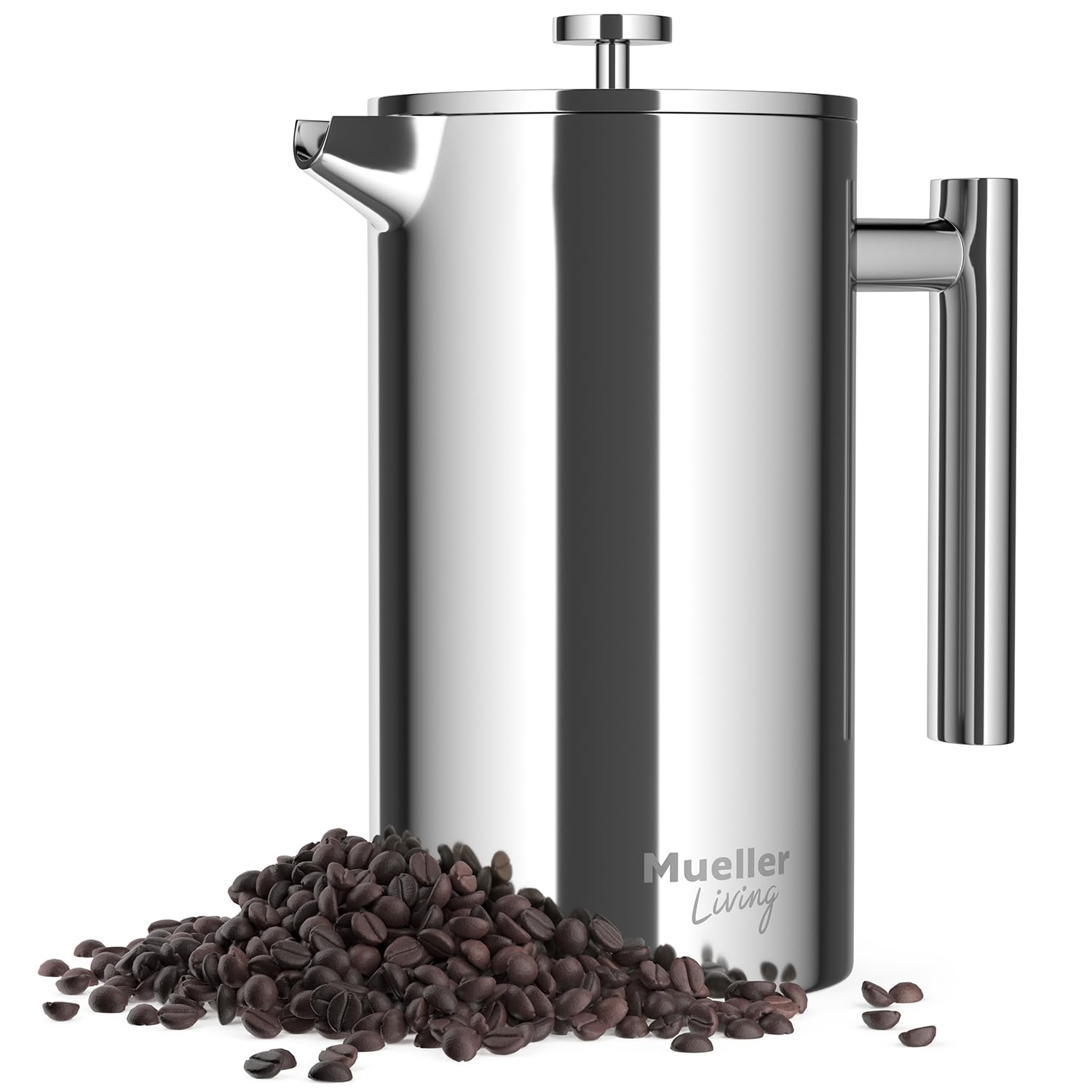 MuellerLiving French Press 34oz in stainless steel for rich coffee at home