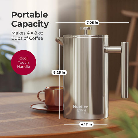 Lid and plunger of MuellerLiving French Press disassembly for cleaning