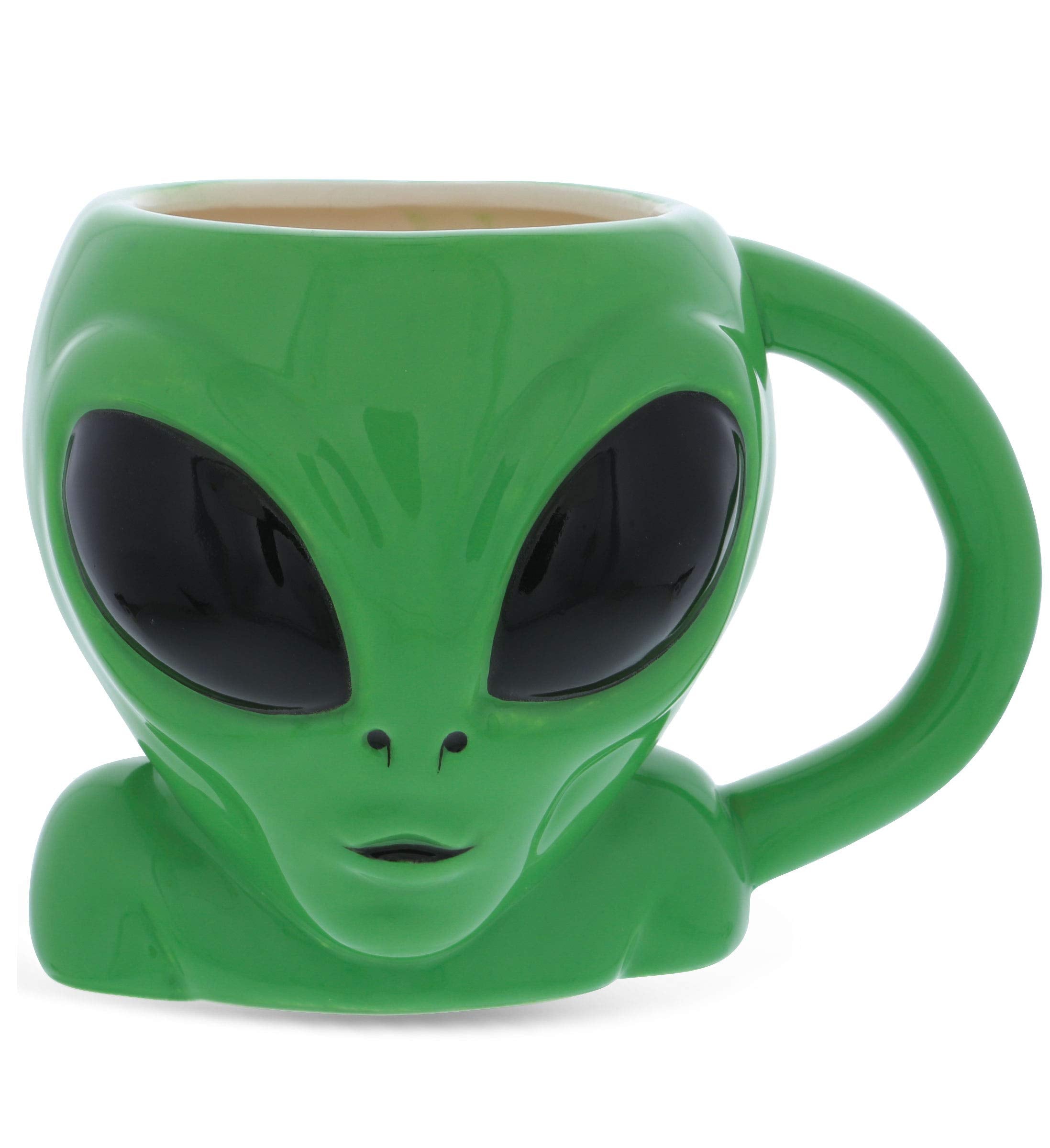 MUGNIV Green Alien mug with 3D head design for playful coffee moments and collector appeal