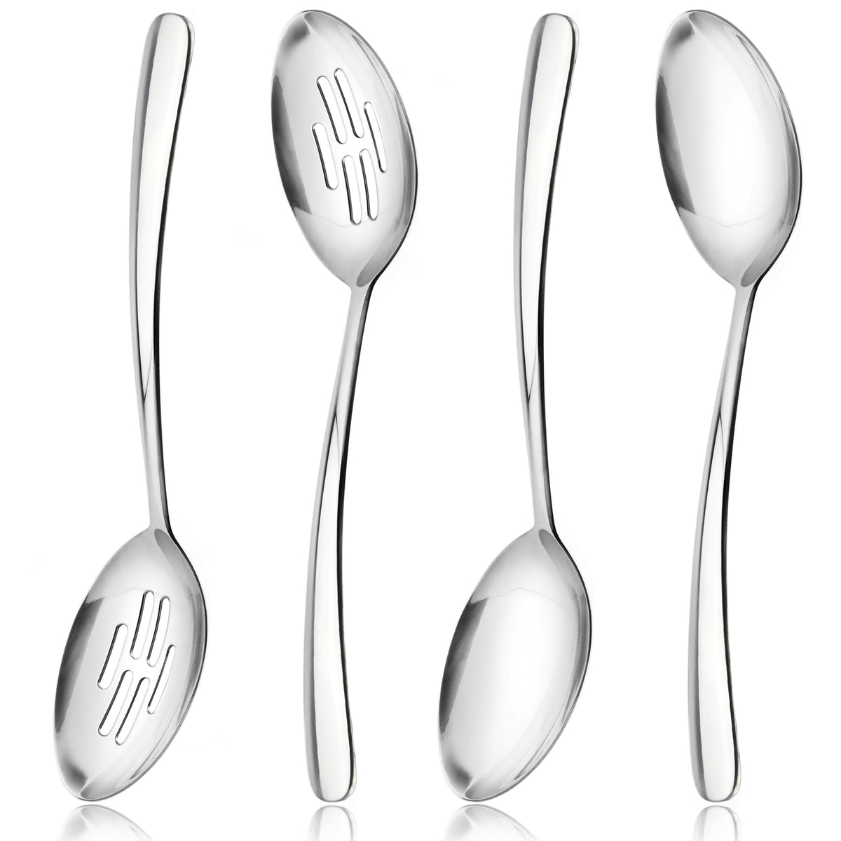 MUJINON 10.3-inch large serving spoons set, ideal for buffet presentation and portions.