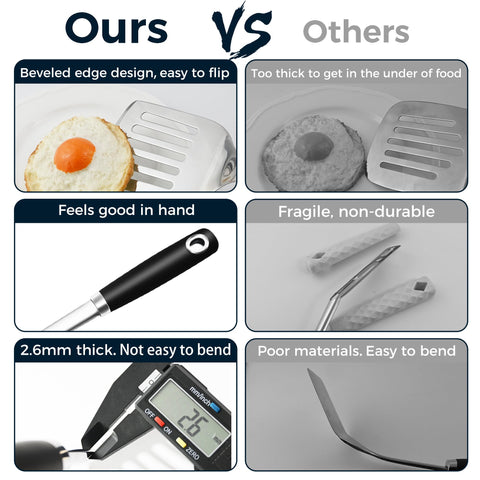 MUJINON 14.3-in spatula set slotted spatula for flipping and serving.