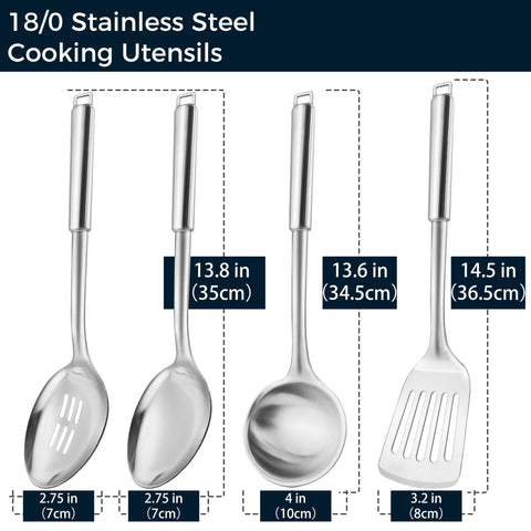MUJINON 18/0 solid ladle with wide bowl for generous portions and effortless stirring