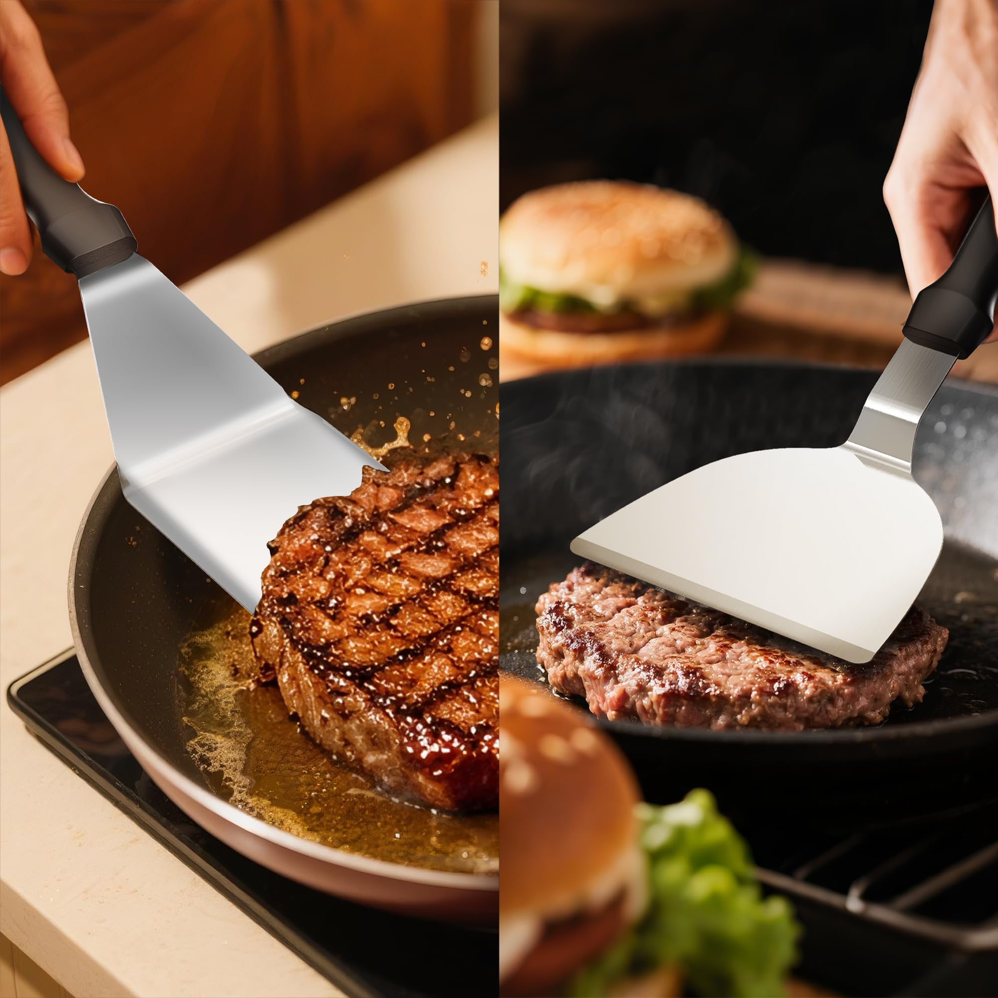 MUJINON outdoor BBQ-ready spatulas for camping and grilling.