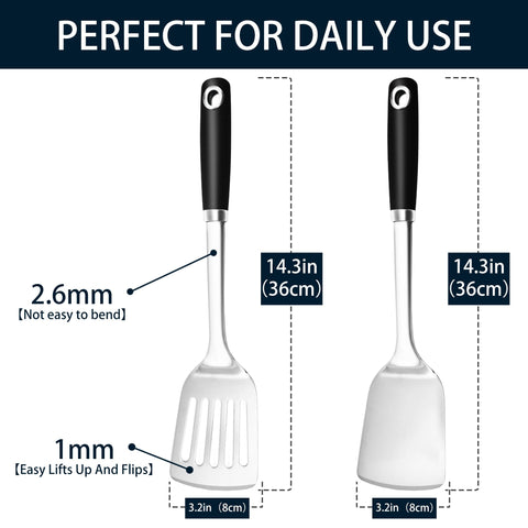 MUJINON spatula set bevel edge design improves control.