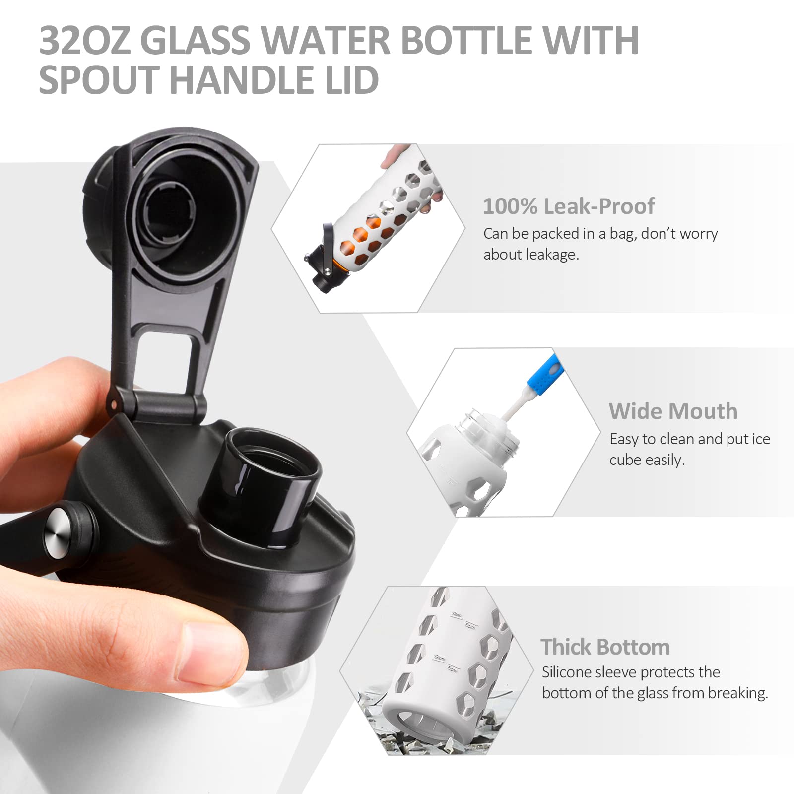 MUKOKO 32oz borosilicate glass resists temperature changes