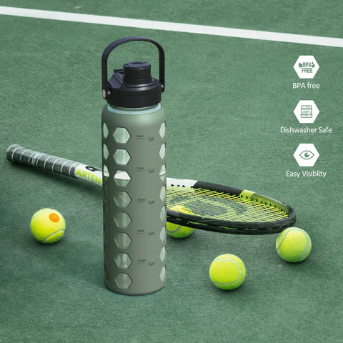 MUKOKO 32oz bottle with leak-proof lid for secure transport.