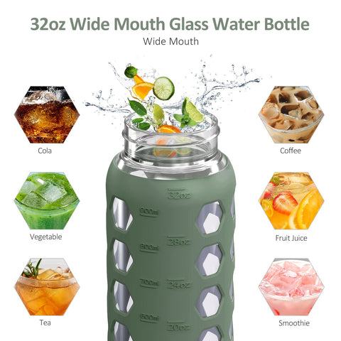 MUKOKO 32oz bottle with wide mouth for easy filling and cleaning.