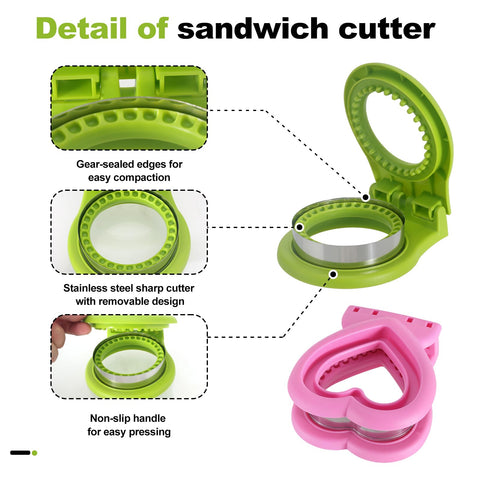 MULIRE Uncrustables heart cutter 2-pack adds fun shapes for lunchboxes.