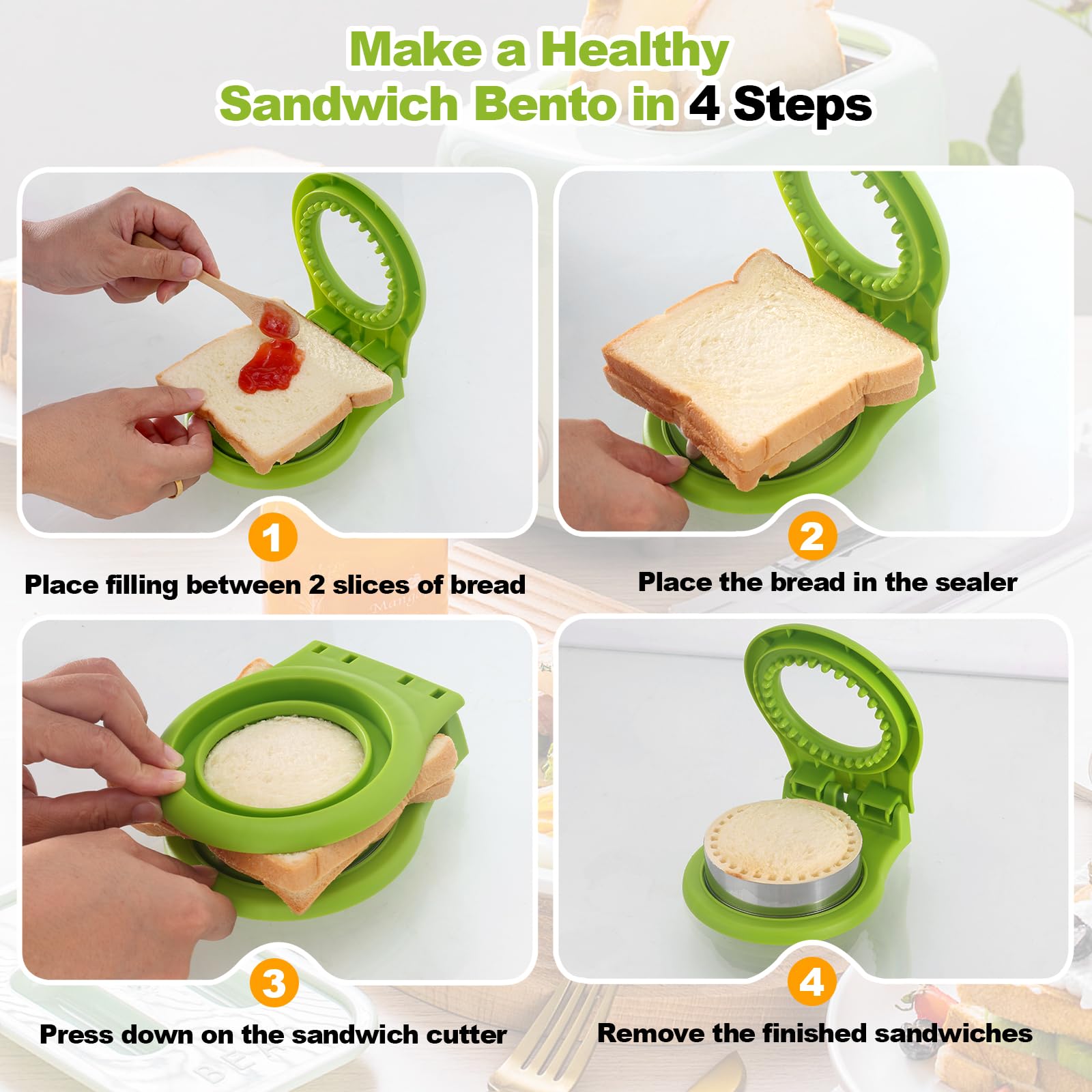 MULIRE Uncrustables sealer edges keep sandwiches tidy and spill-free.