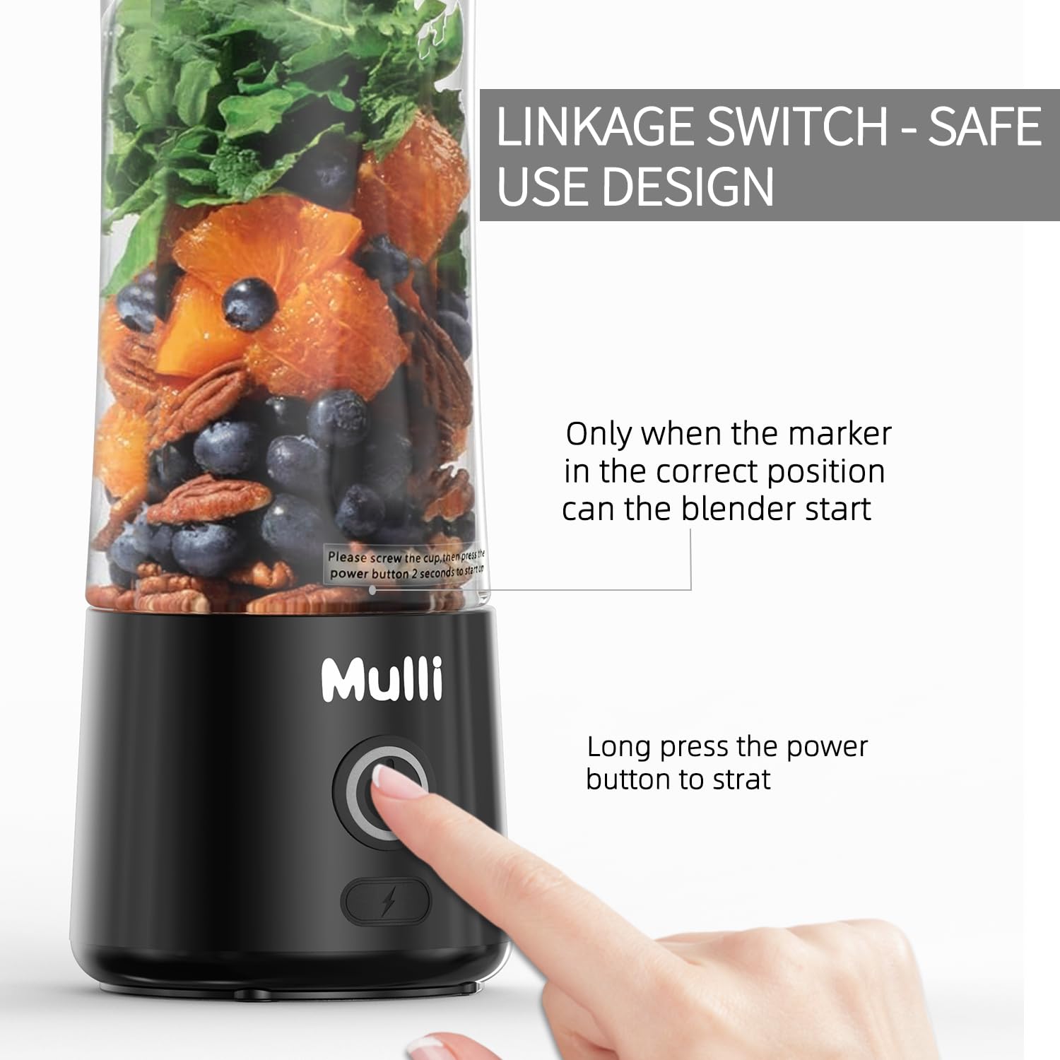 Mulli portable blender lightweight at 1.5 lb, ideal for travel and gym.