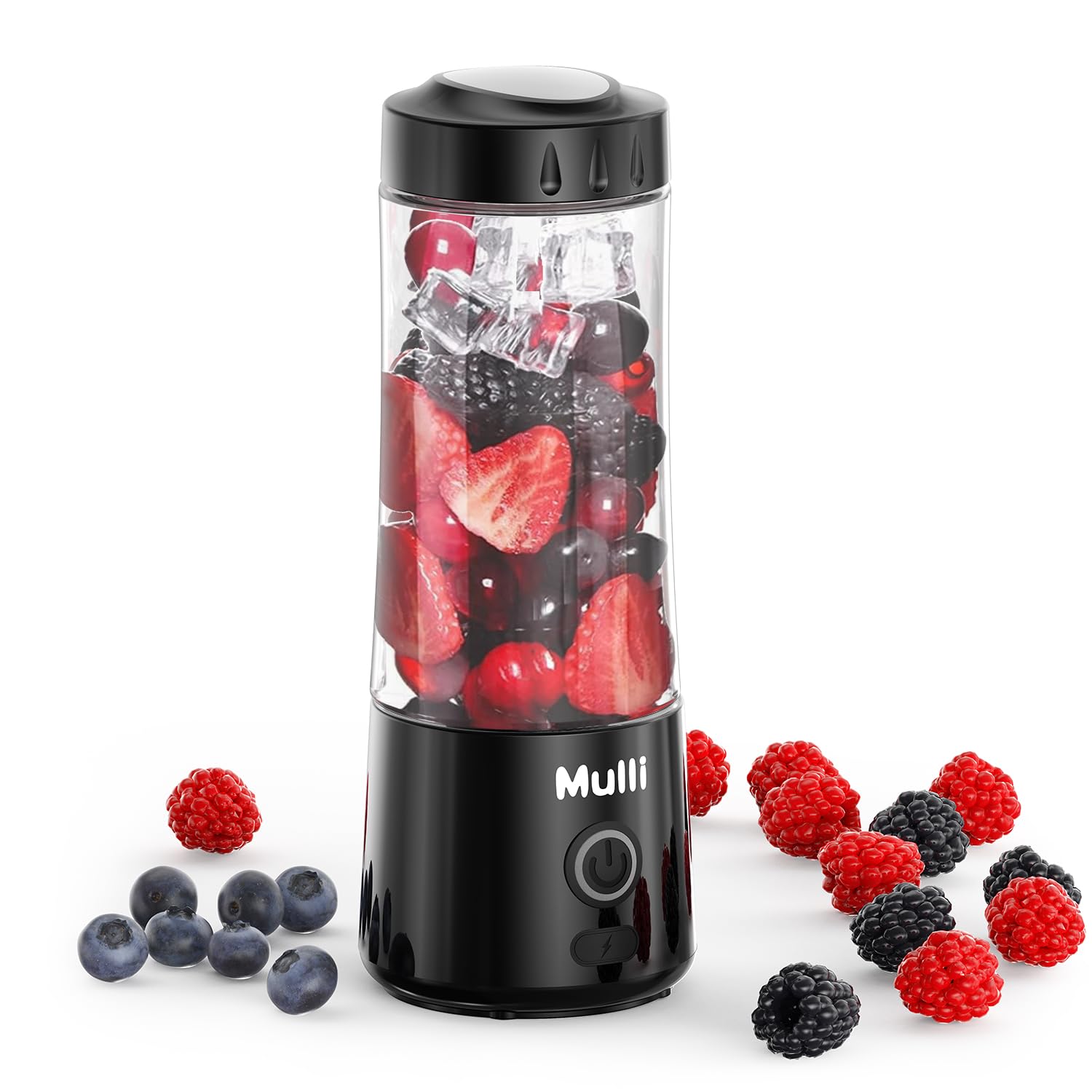 Mulli portable blender showing safety base for stable blending on any surface.