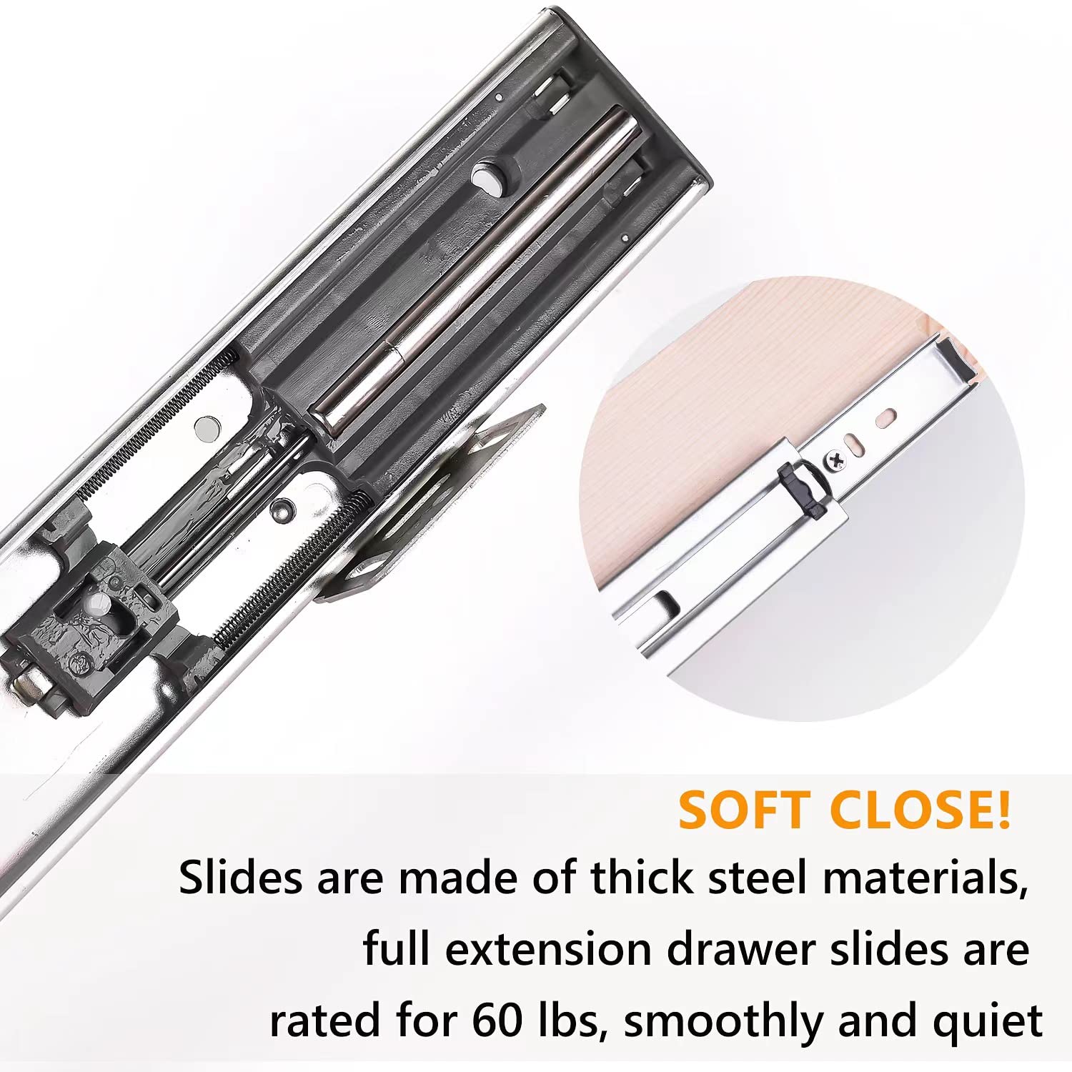 Mulush 60-lb capacity drawer supports sturdy storage