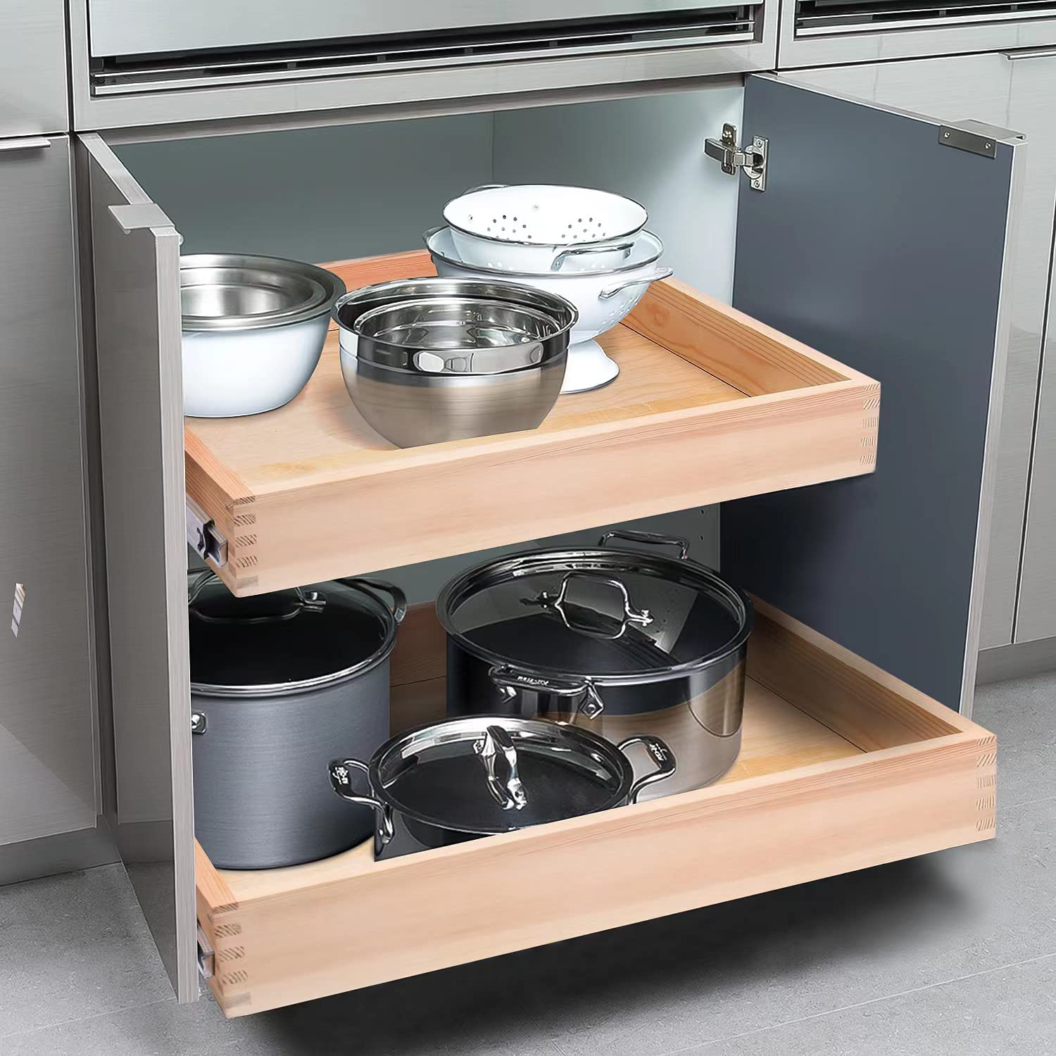 Mulush pull-out storage under sink use case for clutter-free space