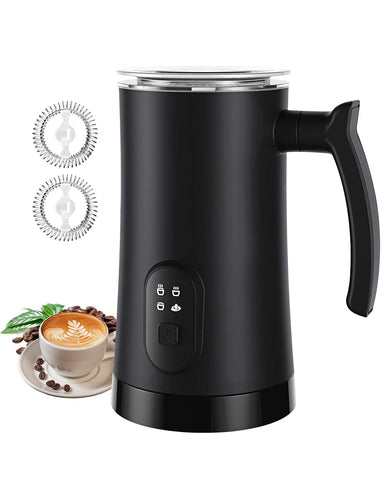 MUMAO milk frother on counter for café-quality drinks at home.